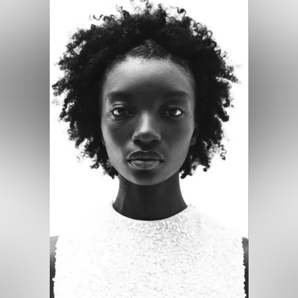 NWT H&M Sleeveless Sequined Tie-Back Bow Party Dress White/Black XS S M L XL XXL - Picture 8 of 10